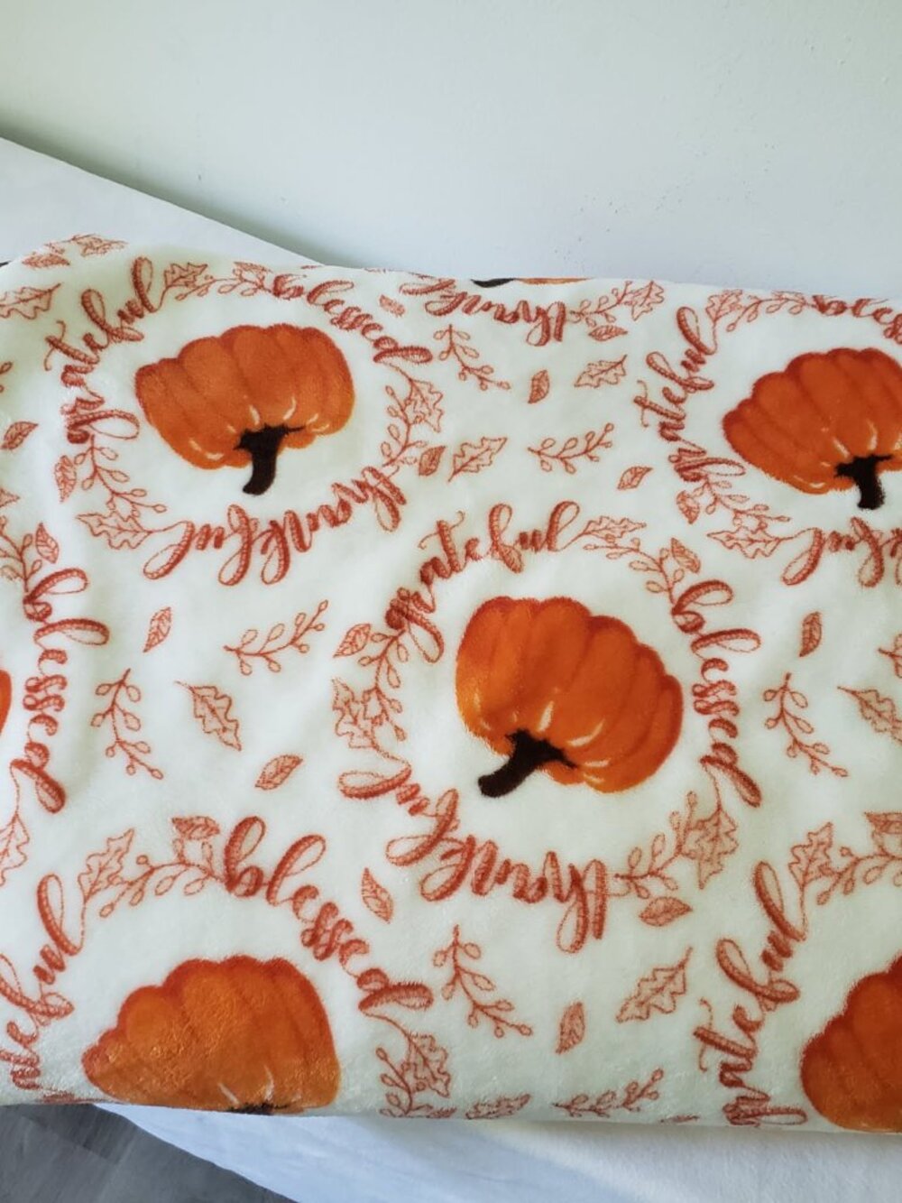 pumpkin blanket queen size halloween thanksgiving fall autumn READ description